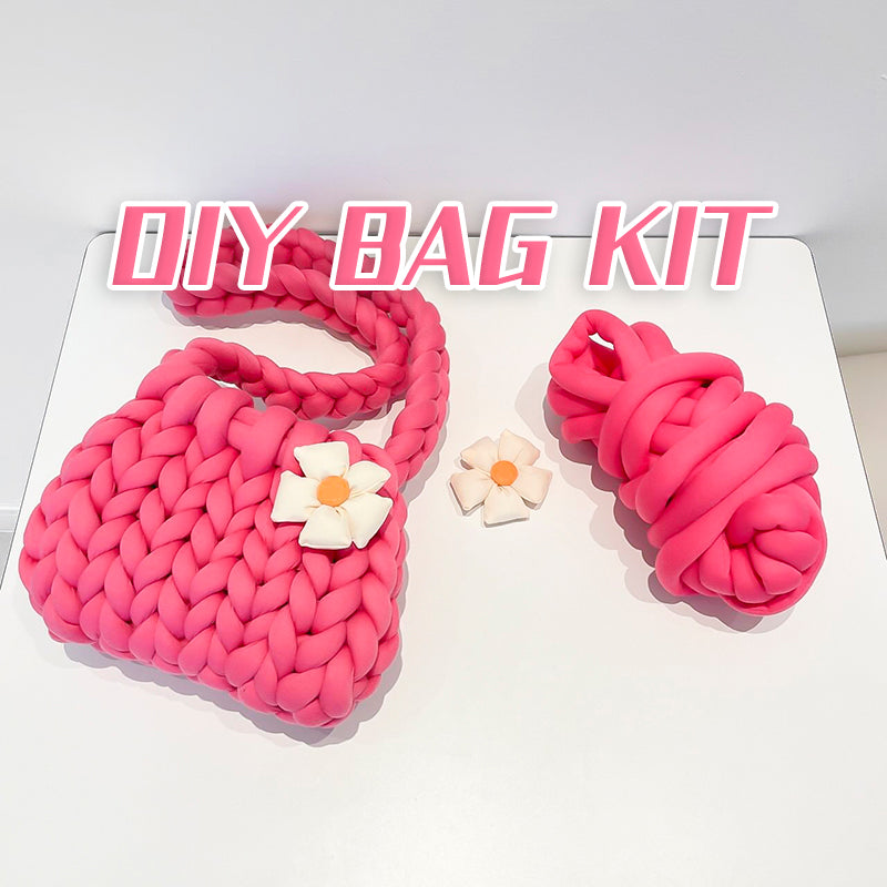 DIY Crochet Shoulder Bag Kit for Beginners – Handmade Yarn Crossbody Purse Craft Set with Tools & Video Tutorial