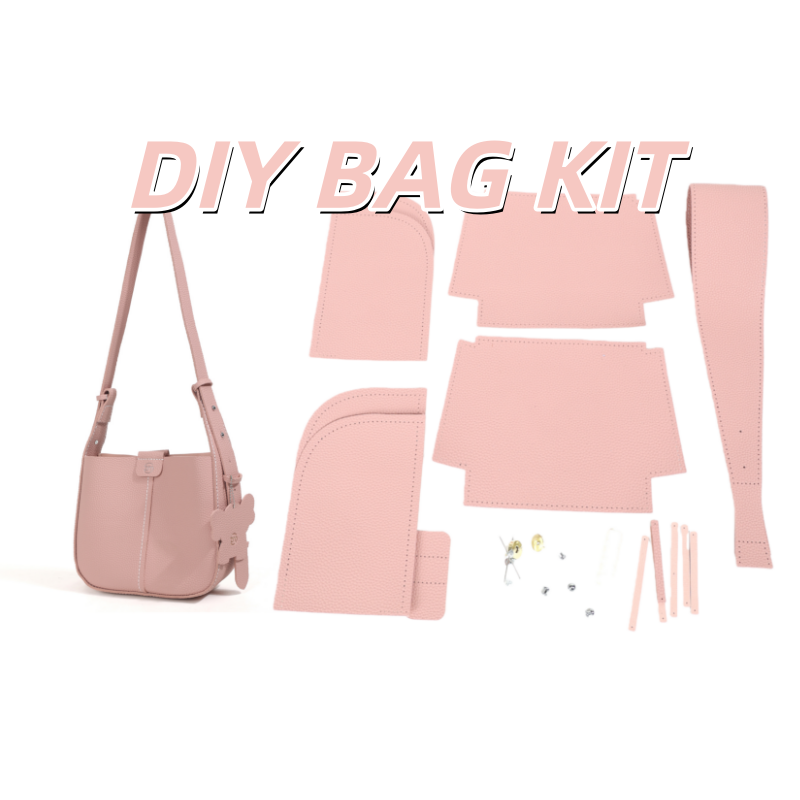 DIY PU Leather Crossbody Bag Kit for Beginners – Handmade Shoulder Handbag Sewing Kit with Pre-Cut Materials & Video Tutorial