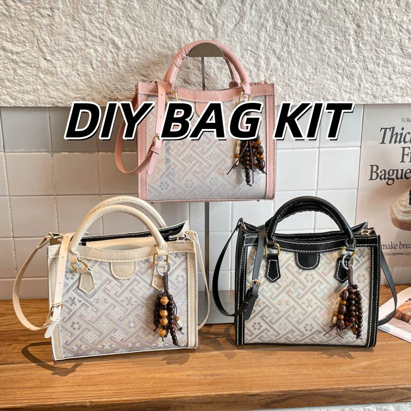 DIY PU Leather Handbag Kit – Beginner-Friendly Handmade Tote Bag Craft Set with Video Tutorial (Shoulder / Crossbody / Hand Carry)