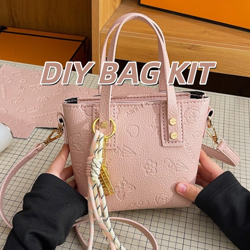 DIY PU Leather Shoulder Bag Kit for Beginners – Handmade Crossbody & Handbag Sewing Craft Set with Video Tutorial