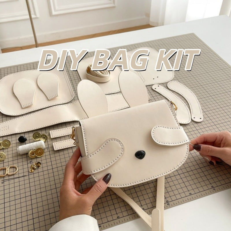 DIY PU Leather Crossbody Bag Kit for Beginners – Handmade Shoulder Purse Sewing Kit with Pre-Cut Pieces & Video Tutorial