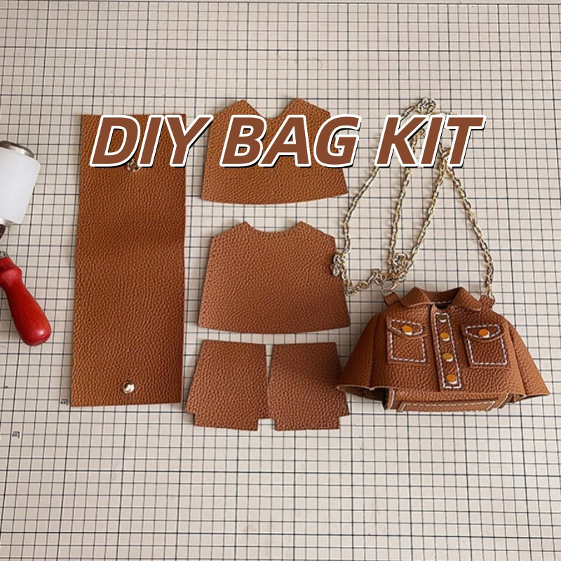 DIY PU Leather Shoulder Bag Kit for Beginners – Handmade Crossbody & Handbag Sewing Kit with Pre-Cut Materials and Video Tutorial