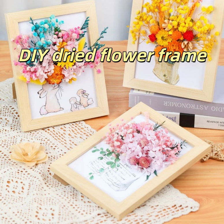 DIY Dried Flower Photo Frame Kit | Natural Preserved Flower Craft Set with Wooden Frame | Handmade Home Decor & Gift for Mother’s Day