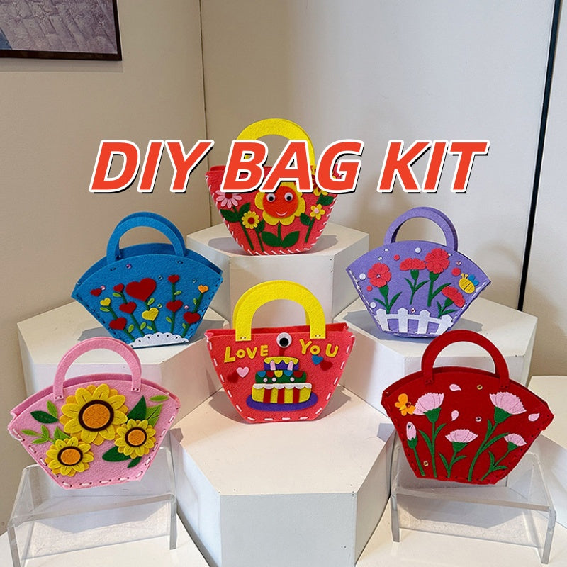 DIY Felt Mini Handbag Kit – Handmade Crossbody & Tote Bag Craft Kit for Beginners with Video Tutorial (24 Styles Available)