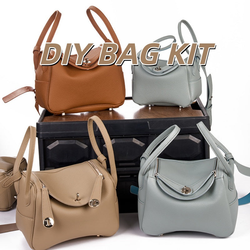DIY Genuine Leather Shoulder Bag Kit – Handmade Cowhide Crossbody Bag Craft Set for Beginners (Small & Large Size, Video Tutorial Included)
