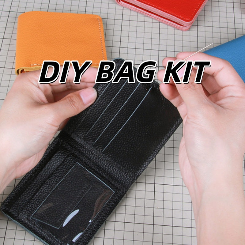 DIY Genuine Leather Bi-Fold Wallet Kit – Handmade Full Grain Leather Craft Set for Beginners