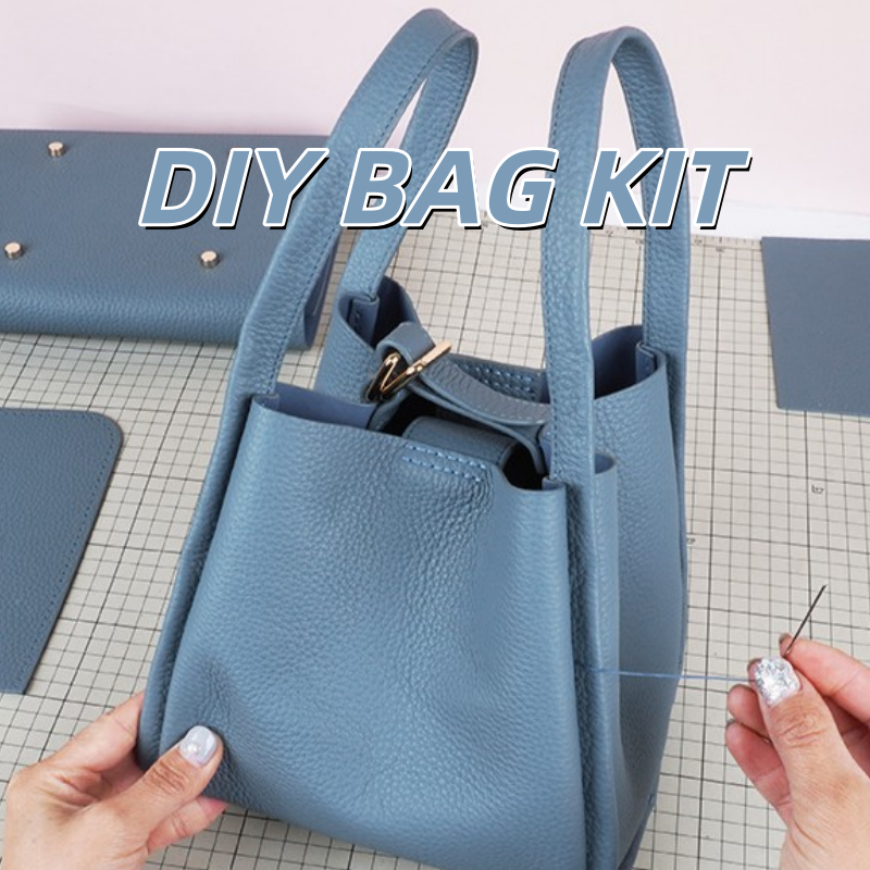 DIY Full Grain Leather Shoulder Bag Kit – Handmade Top Layer Cowhide Bag Craft Set for Beginners with Video Tutorial (Premium Daily Use Design)
