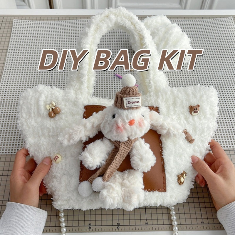 DIY Plush Woven Shoulder Bag Kit for Beginners | Handmade Crossbody Tote Bag Craft Set with Video Tutorial