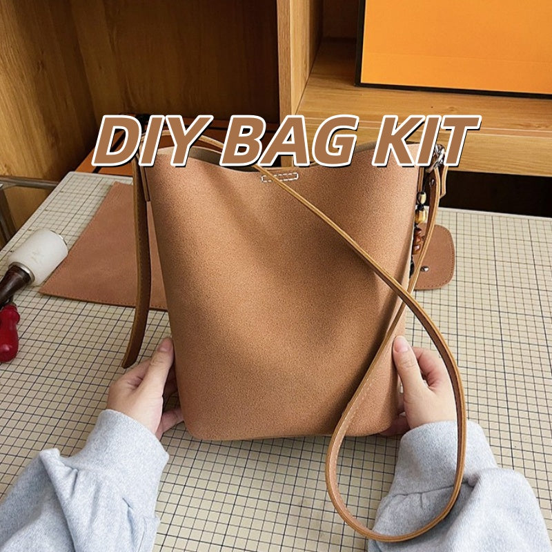 DIY Suede Shoulder Bag Kit for Beginners | Handmade Crossbody Tote Bag Sewing Craft Set with Video Tutorial