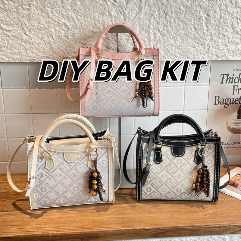 DIY PU Leather Handbag Kit with Shoulder Strap | Beginner Friendly Handmade Tote Bag Craft Set with Video Tutorial