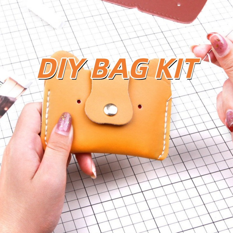 DIY Leather Card Holder Kit for Beginners – Handmade Card Wallet Craft Kit with Video Tutorial & Complete Sewing Set