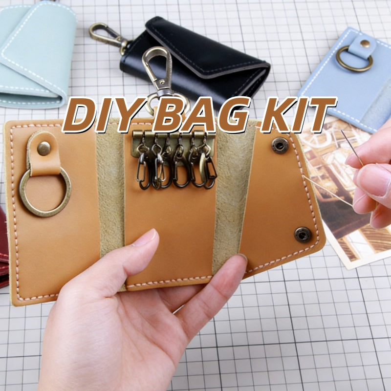 DIY Leather Key Case Kit for Beginners | Handmade Cowhide Key Organizer Wallet with Video Tutorial