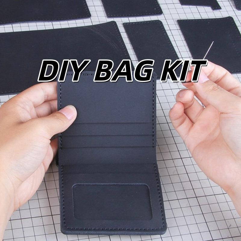 DIY Leather Wallet Kit for Beginners | Handmade Vertical Bi-Fold Cowhide Wallet Craft Set with Video Tutorial