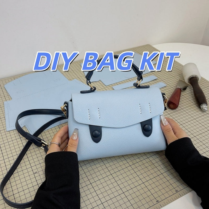 DIY PU Leather Handbag Kit – Handmade Tote, Shoulder & Crossbody Bag Craft Kit for Beginners with Video Tutorial