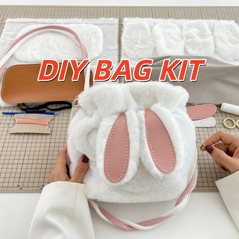 DIY Plush Shoulder Bag Kit – Handmade Fuzzy Tote Bag Craft Kit for Beginners with Video Tutorial (Soft Faux Fur Handbag)