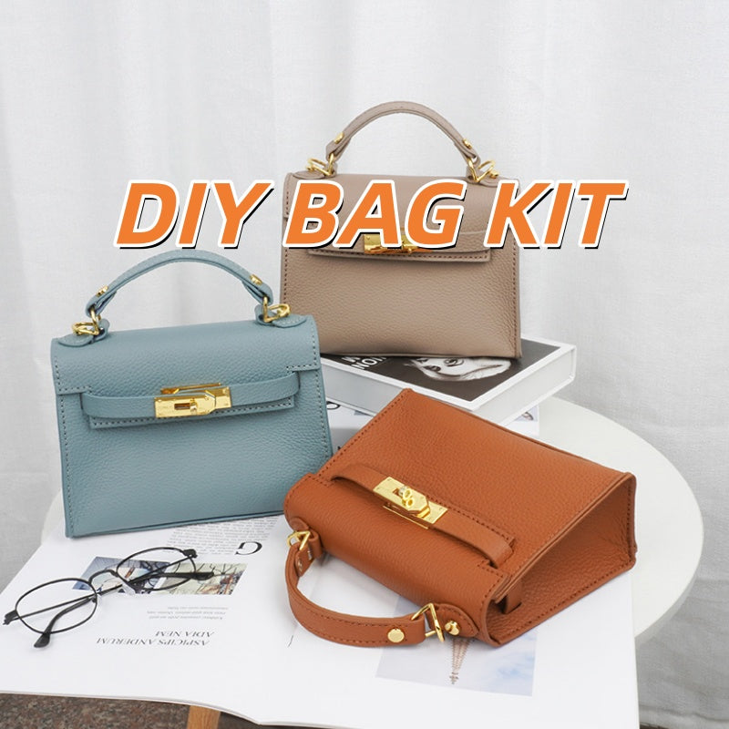 DIY Leather Handbag Kit | Beginner-Friendly Genuine Cowhide Handheld & Shoulder Bag Craft Set with Video Tutorial