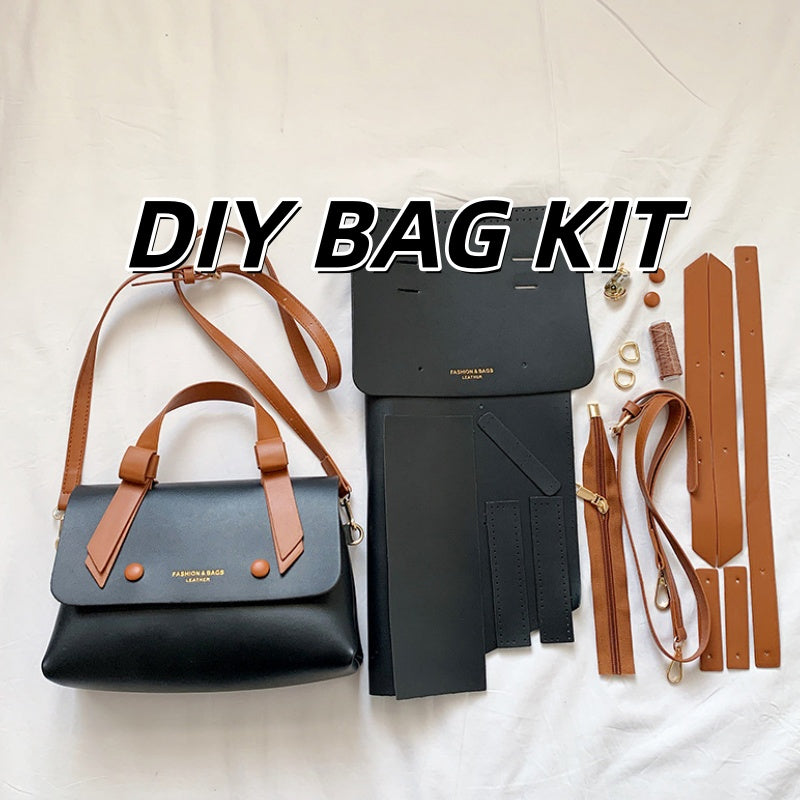 DIY Handmade PU Leather Handbag Kit – Beginner-Friendly Sewing Set with Pre-Cut Materials & Video Tutorial | Adjustable Shoulder & Crossbody Bag