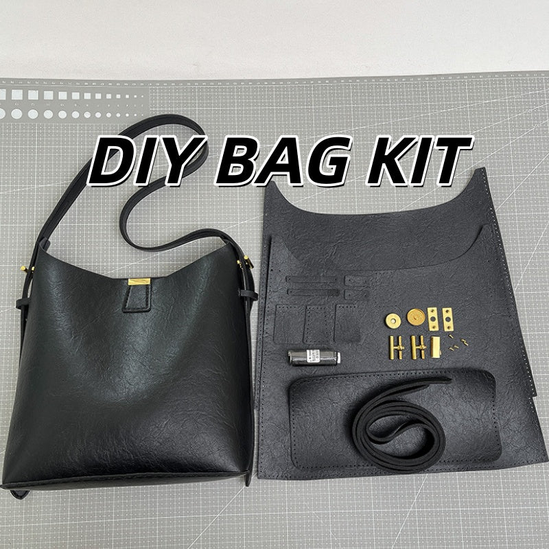 DIY PU Leather Shoulder Bag Kit – Beginner-Friendly Handmade Crossbody Bag Set with Pre-Cut Materials & Video Tutorial
