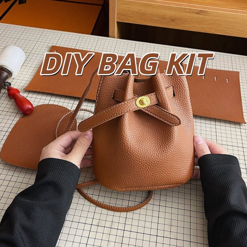 DIY PU Leather Mini Shoulder Bag Kit for Beginners – Handmade Crossbody Purse Sewing Kit with Video Tutorial