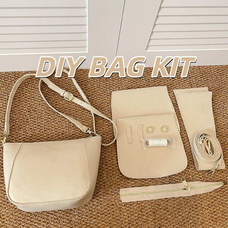 DIY PU Leather Handbag Kit for Beginners | Handmade Crossbody & Shoulder Bag Craft Set with Video Tutorial | Pre-Cut & Pre-Punched Sewing Kit