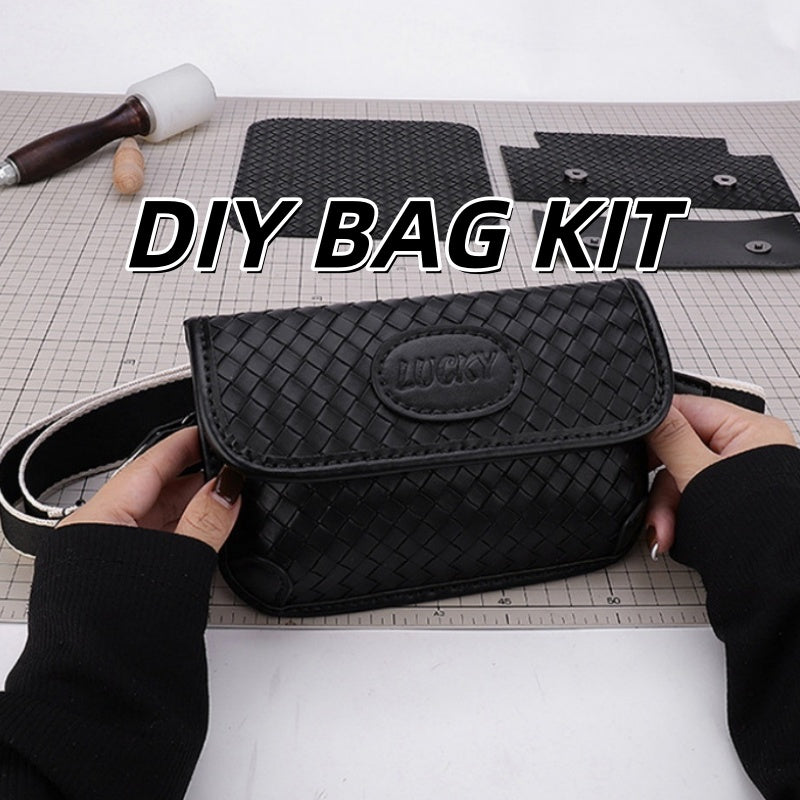 DIY PU Leather Crossbody Bag Kit – Handmade Mini Shoulder Bag Craft Kit for Beginners with Video Tutorial (Slim Everyday Purse)