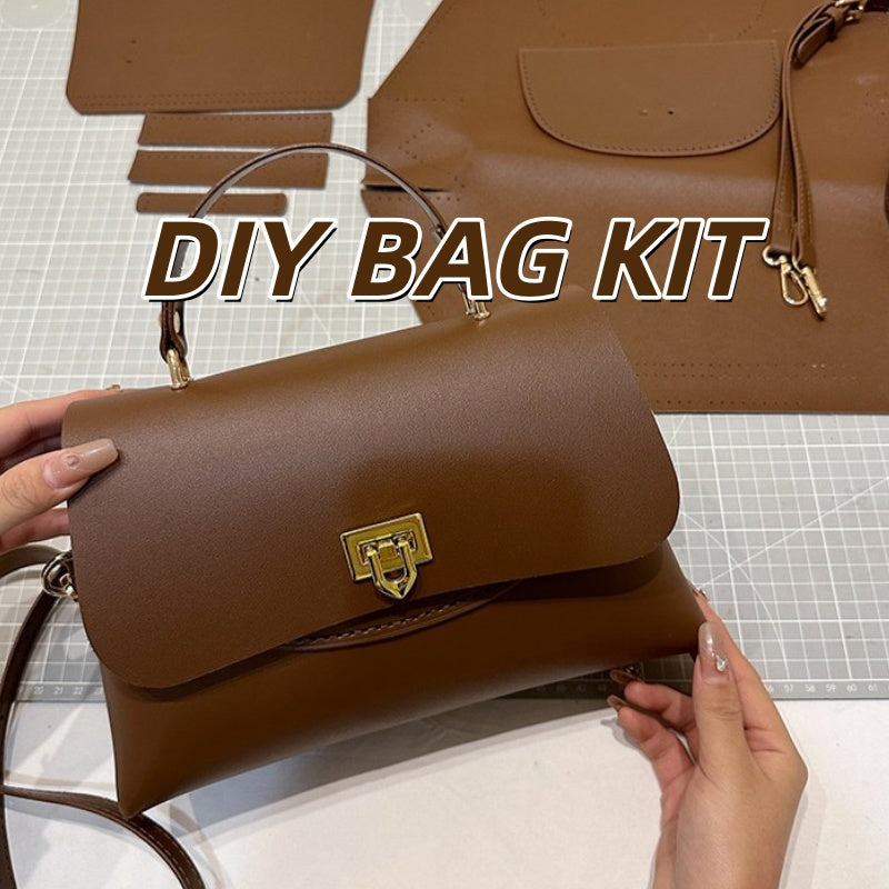 DIY PU Leather Handbag Kit for Beginners | Handmade Crossbody & Shoulder Bag Sewing Craft Set with Video Tutorial | Elegant DIY Purse Kit