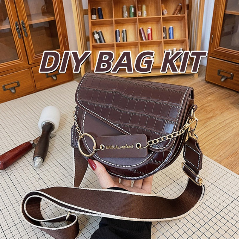 DIY PU Leather Shoulder Bag Kit for Beginners | Handmade Crossbody Purse Sewing Kit with Video Tutorial