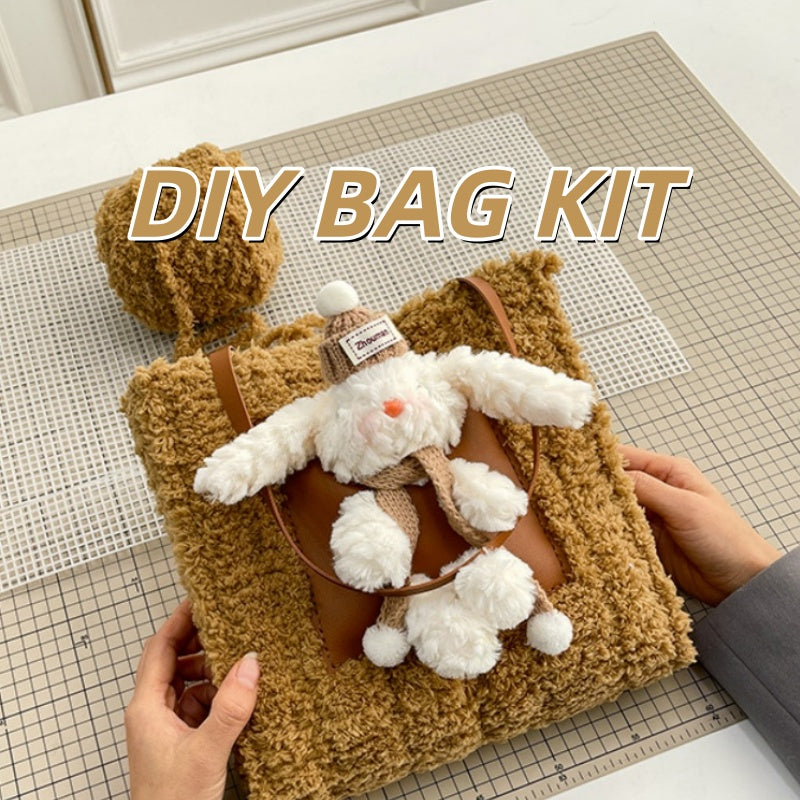 DIY Plush Shoulder Bag Kit for Beginners | Handmade Tote Bag Craft Set with Video Tutorial