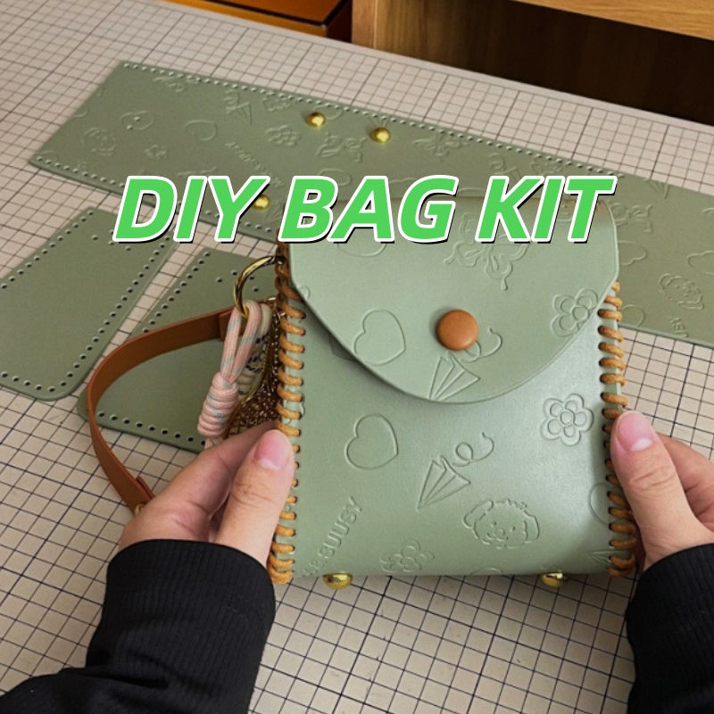 DIY PU Leather Mini Handbag Kit for Beginners – Pre-Cut Sewing Craft Set with Video Tutorial, Cute Crossbody & Shoulder Bag Handmade Kit