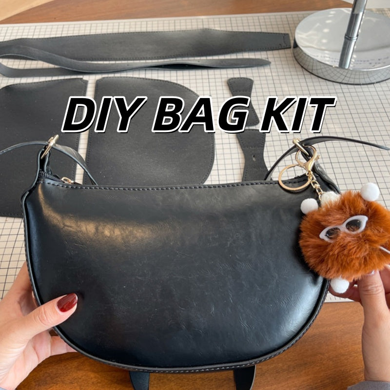 DIY Handmade PU Leather Shoulder Bag Kit – Beginner-Friendly Craft Set with Pre-Cut Materials & Step-by-Step Video Tutorial | Crossbody Adjustable Strap Bag