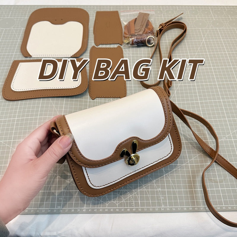 DIY PU Leather Handbag Kit – Beginner-Friendly Lightweight Handmade Tote Bag Craft Set with Video Tutorial (Crossbody / Shoulder / Hand Carry)