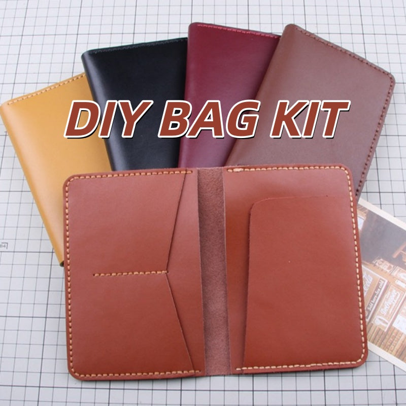 DIY Genuine Leather Passport Wallet Kit – Handmade Multifunction Travel Wallet Craft Kit for Beginners with Video Tutorial