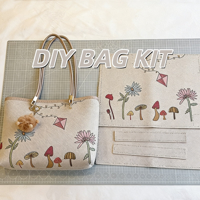 DIY Canvas Tote Bag Kit for Beginners | Handmade Shoulder Handbag Sewing Kit with Video Tutorial