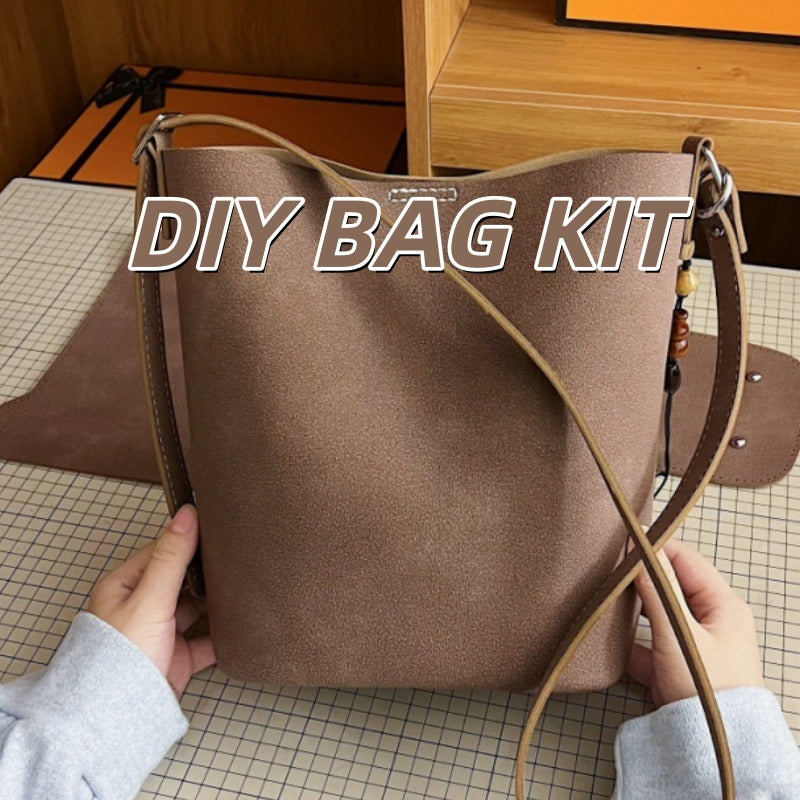 DIY Suede Tote Bag Kit for Beginners | Handmade Crossbody Shoulder Handbag Sewing Kit with Video Tutorial
