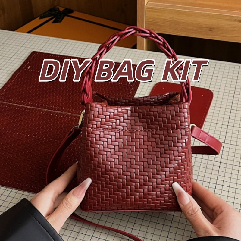 DIY Mini PU Leather Handbag Kit for Beginners – Handmade Crossbody Purse Sewing Kit with Video Tutorial & Complete Materials