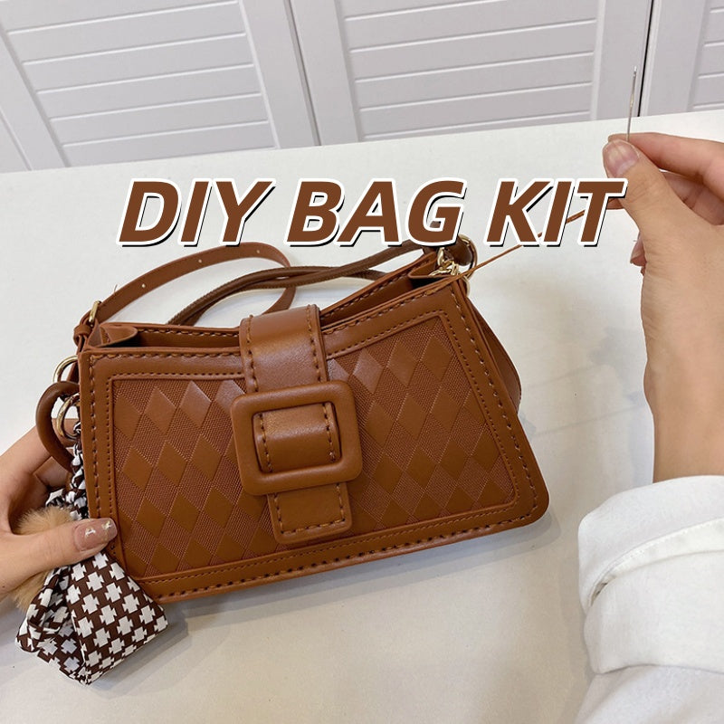 DIY PU Handbag Kit – Beginner-Friendly 8-Minute Craft Set | Pre-Cut Materials | Adjustable Strap Tote & Crossbody Bag for Women