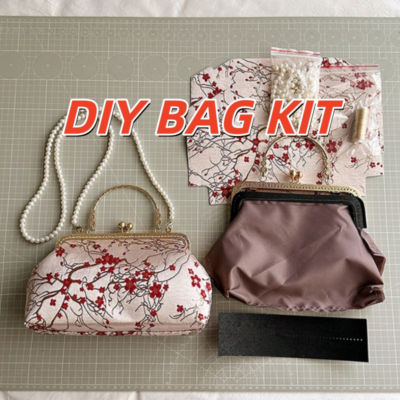DIY Embroidered Crossbody Bag Kit for Beginners – Handmade Shoulder Handbag Sewing Kit with Pre-Cut Materials & Video Tutorial