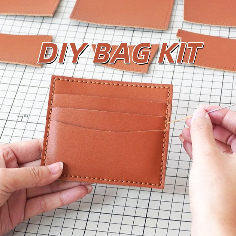 DIY Leather Wallet Kit – Handmade Cowhide Bifold Wallet Craft Set for Beginners with Video Tutorial (Compact Card & Cash Holder)