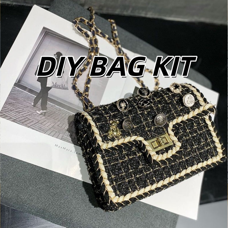 DIY Cotton Handbag Kit – Beginner-Friendly Handmade Tote Bag Craft Set with Video Tutorial (4 Colors, Gift Idea)