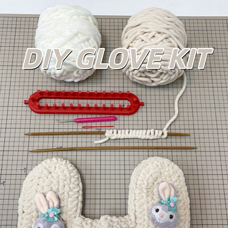DIY Knitted Gloves Kit for Beginners | Handmade Yarn Gloves Craft Set with Video Tutorial