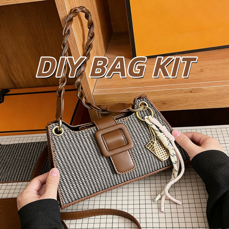 DIY Handmade PU Leather Shoulder Bag Kit – Beginner-Friendly Craft Set with Pre-Cut Materials & Step-by-Step Video Tutorial | Crossbody & Hand Carry Bag