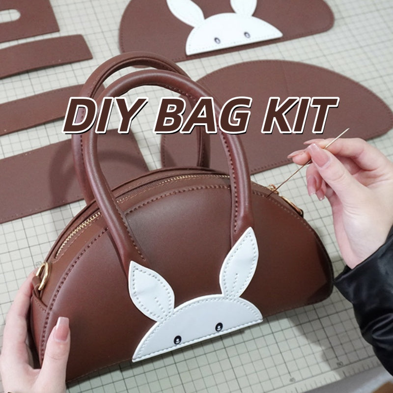 DIY Leather Handbag Kit | Beginner-Friendly Cowhide Crossbody & Handheld Craft Set with Video Tutorial