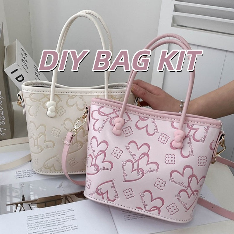 DIY PU Leather Shoulder Bag Kit for Beginners – Handmade Crossbody Purse Sewing Kit with Pre-Cut Pieces & Video Tutorial