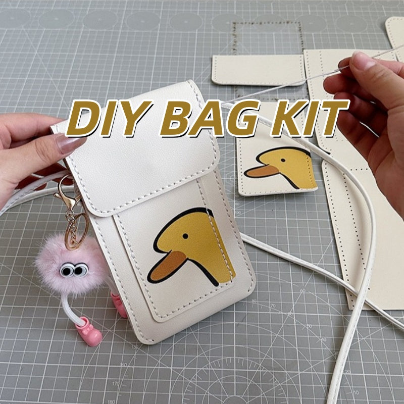 DIY Phone Crossbody Bag Sewing Kit for Beginners – Handmade PU Leather Mobile Bag Craft Set with Video Tutorial