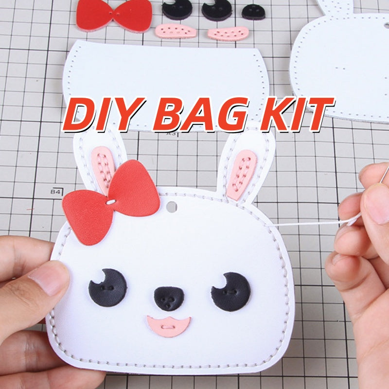 DIY Leather Animal Card Holder Kit | Handmade Cowhide Cute Wallet Craft Set for Beginners with Video Tutorial