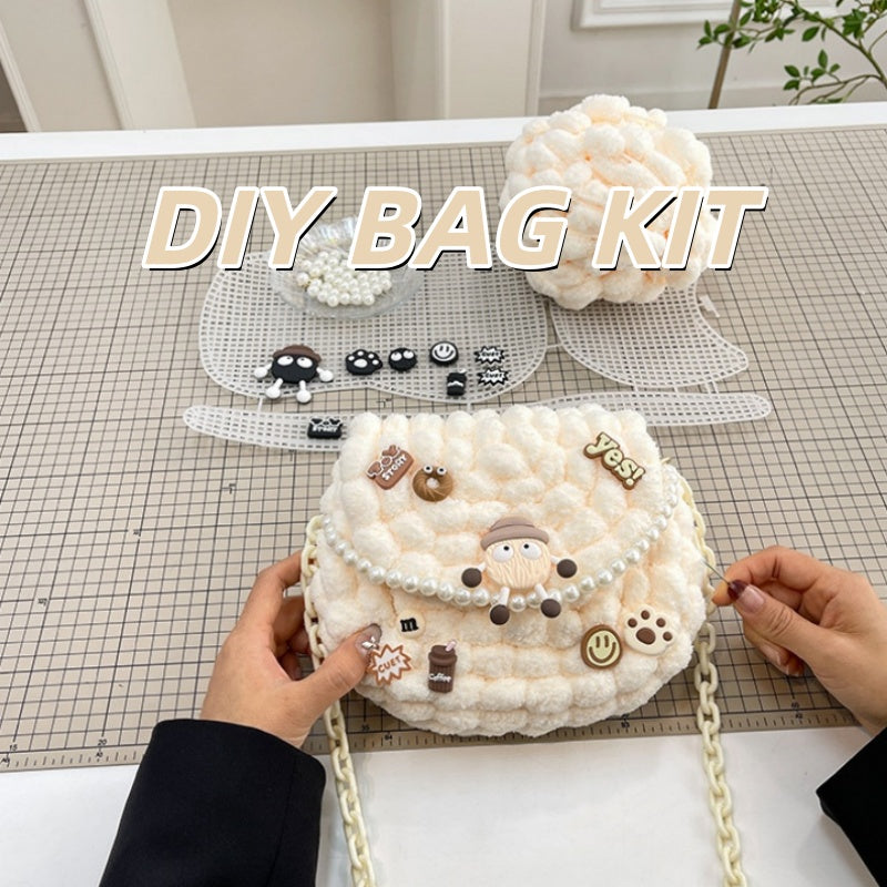 DIY Crochet Pearl Handle Bag Kit for Beginners | Handmade Yarn Shoulder & Crossbody Bag with Video Tutorial