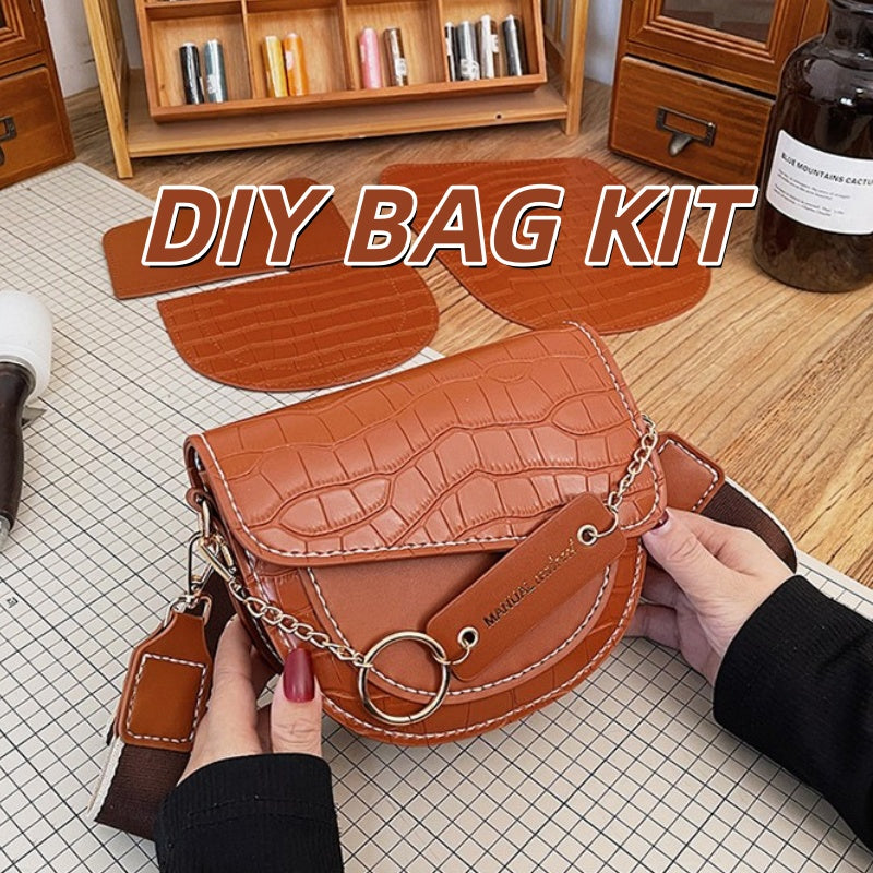 DIY PU Leather Shoulder Bag Kit for Beginners – Pre-Cut & Pre-Punched Crossbody Purse with Video Tutorial