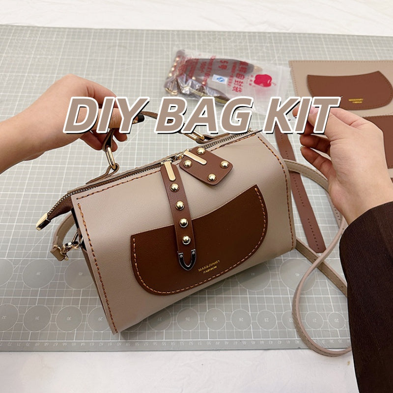 DIY PU Leather Tote Bag Kit for Beginners | Handmade Crossbody Shoulder Handbag Sewing Kit with Video Tutorial