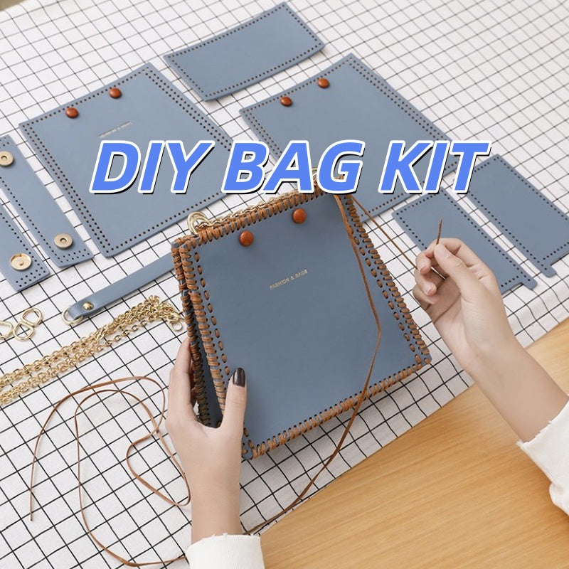 DIY PU Leather Shoulder Bag Kit – Handmade Crossbody Tote Bag Craft Kit for Beginners with Video Tutorial (Large Capacity)