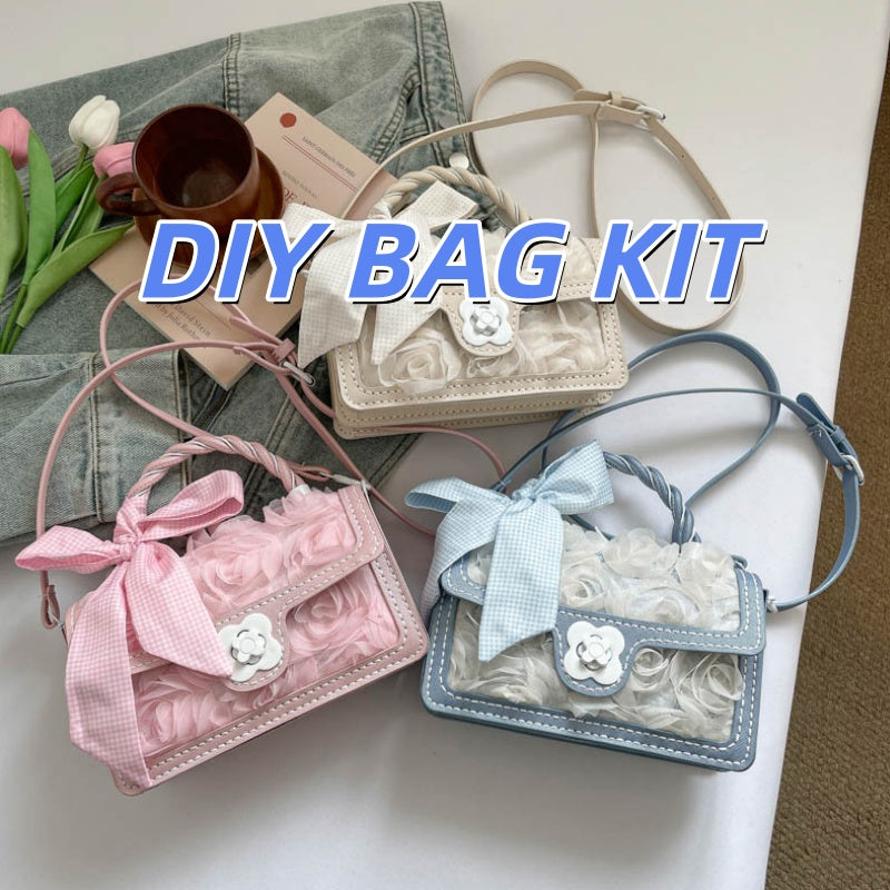 DIY PU Leather Handbag Kit for Beginners | Handmade Crossbody, Tote & Shoulder Bag Sewing Kit with Video Tutorial | Pre-Cut DIY Purse Craft Set